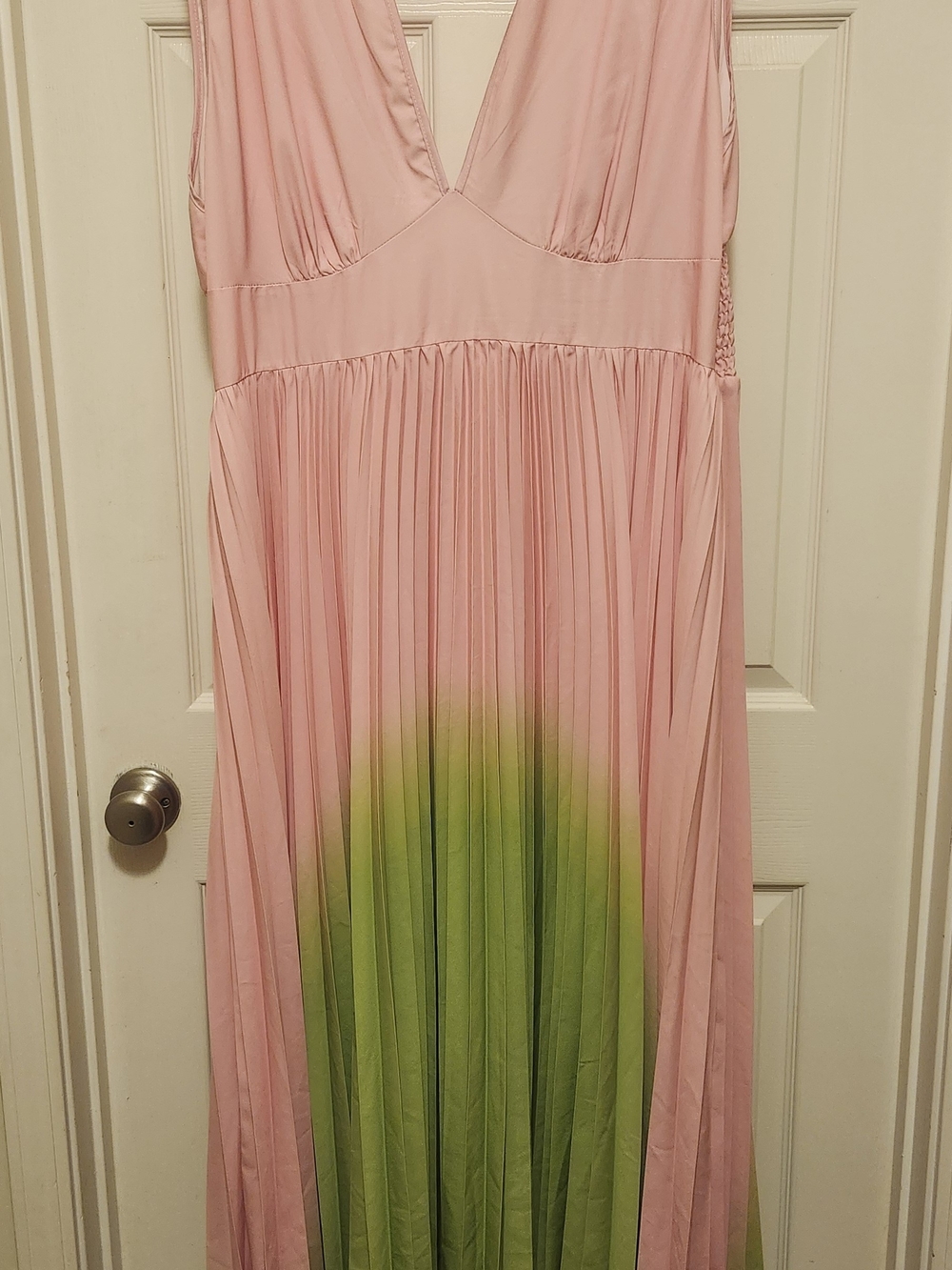 Pink Maxi Dress with Green Ombre
